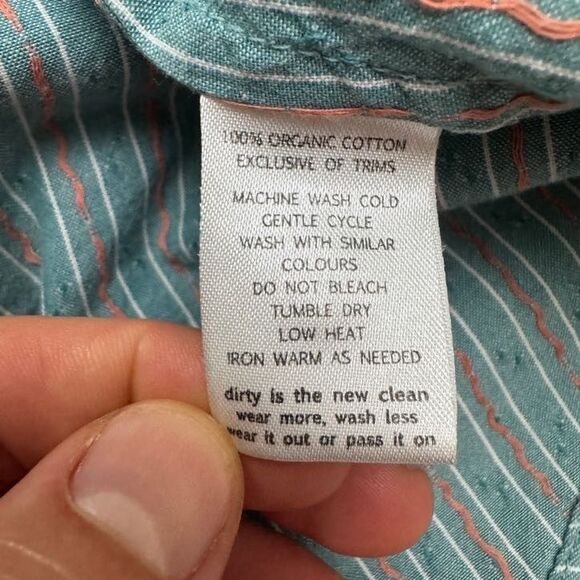 Horny Toad Fanfair Shirt Womens XS Green Striped Long Sleeve Organic Cotton Top - Picture 4 of 14